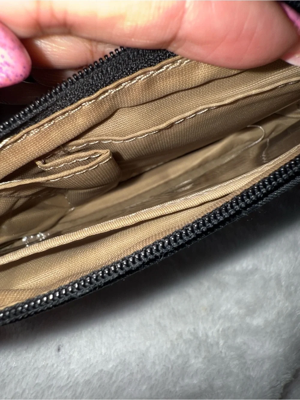 Nine West Black Logo Jacquard Zip Wristlet